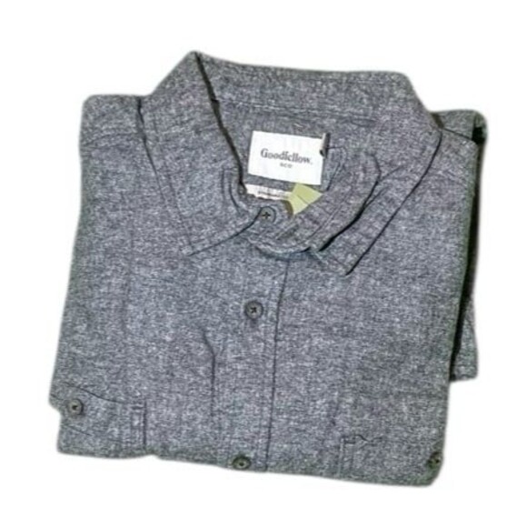 Men's Mid-Weight Flannel Long Sleeve Button-Down Shirt ~ Size: L ~ NWT - Picture 4 of 7